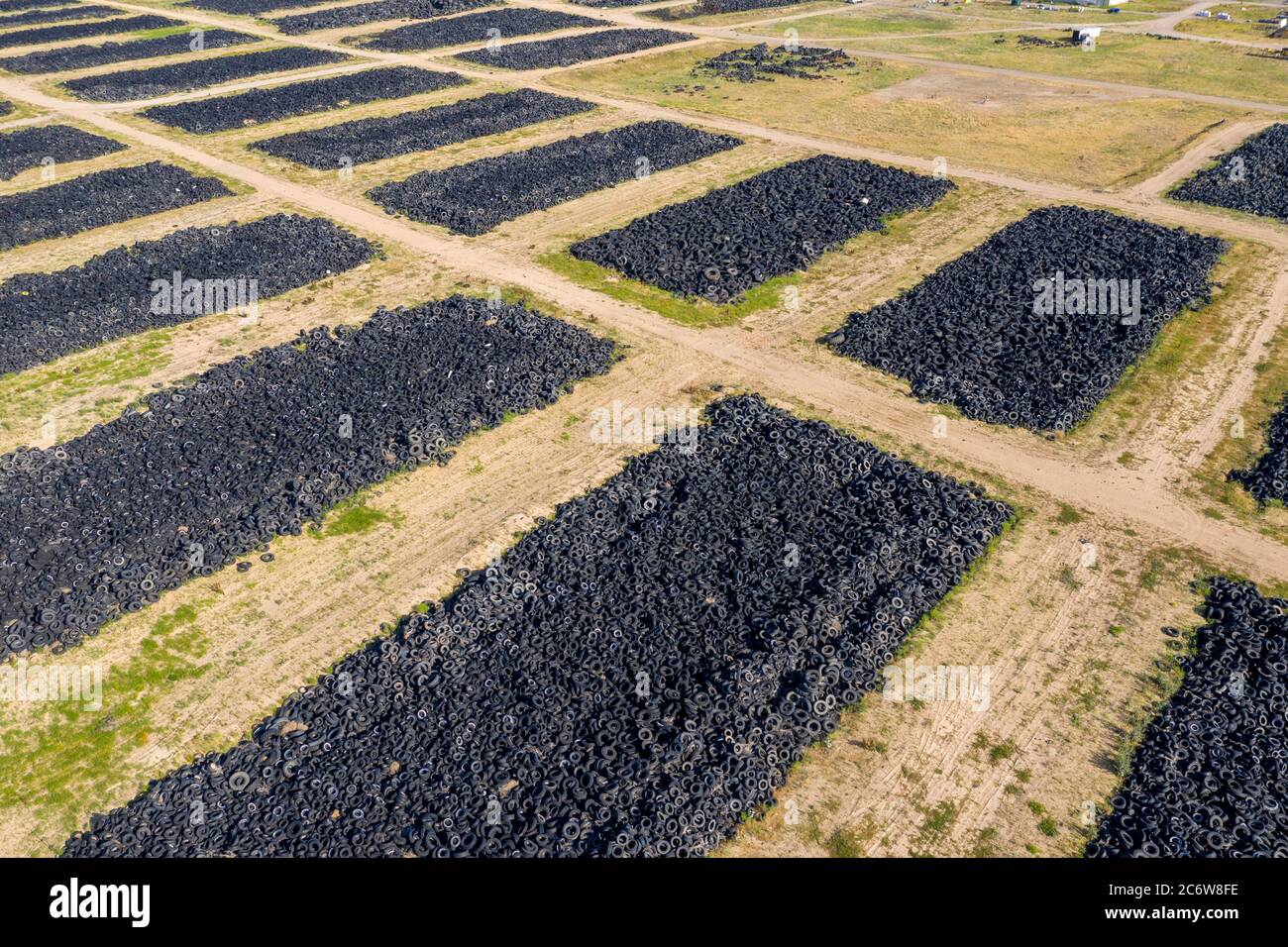 Hudson, Colorado Used tires are stored at the CH2E tire recycling