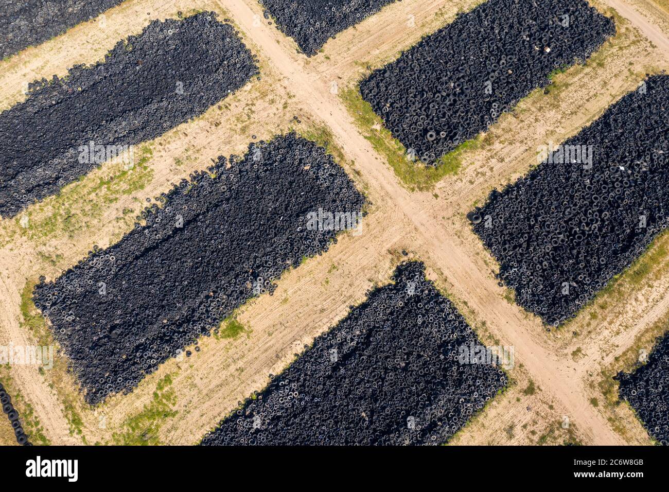 Hudson, Colorado Used tires are stored at the CH2E tire recycling