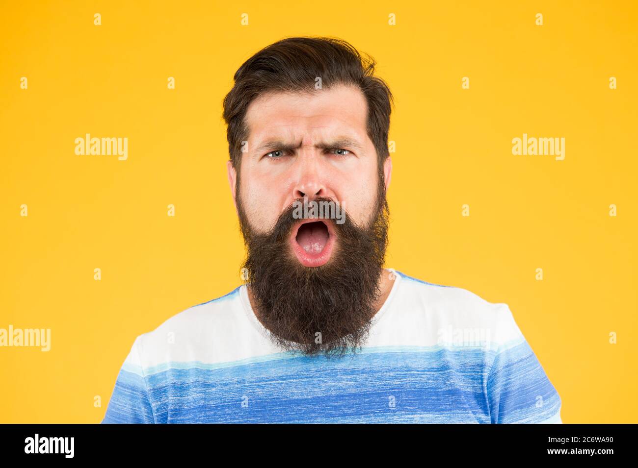 Outrageous. Stress resistance concept. Guy tense face expression