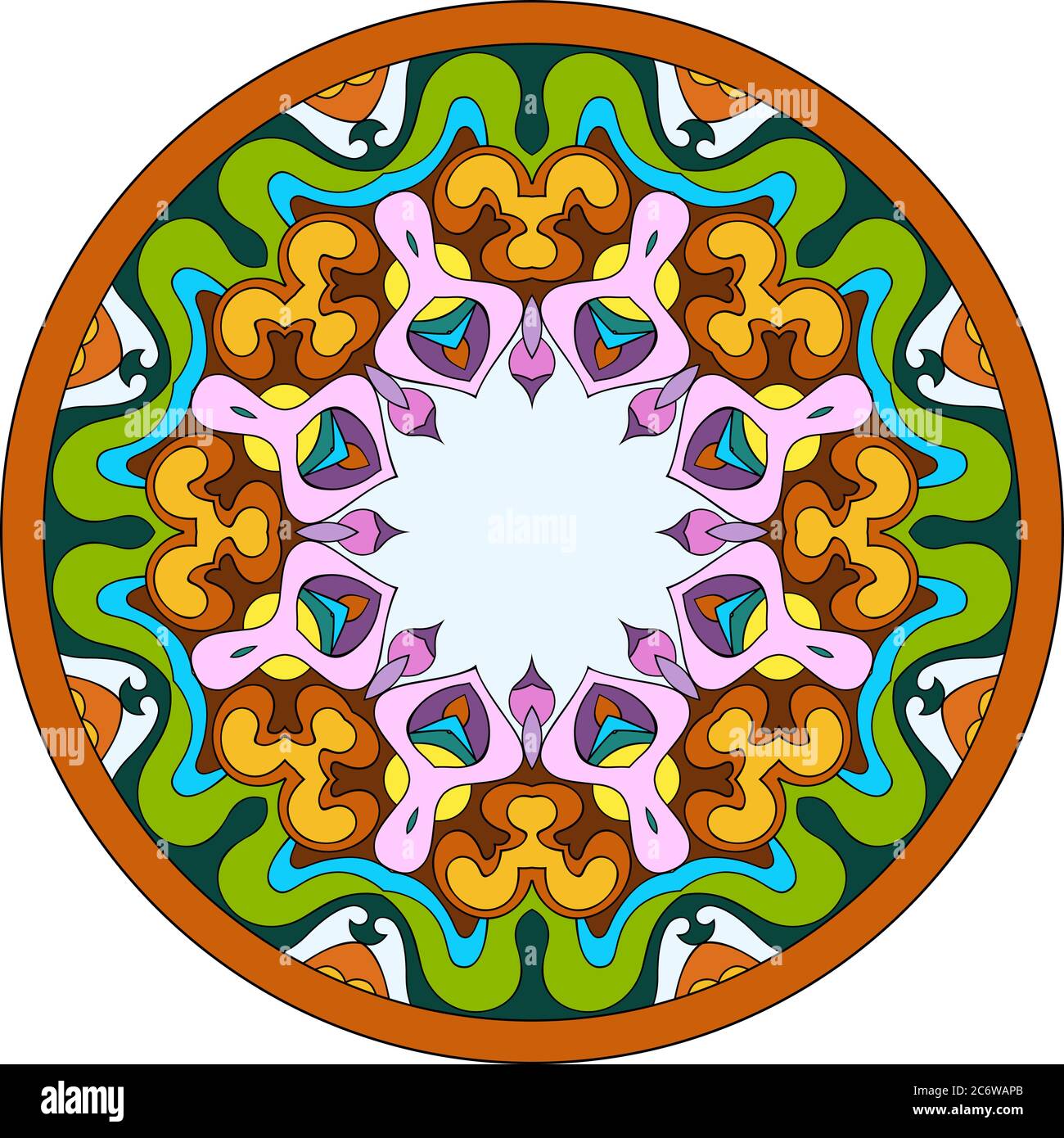 Vector ornamental vintage ethnic round frame Stock Vector Image & Art ...
