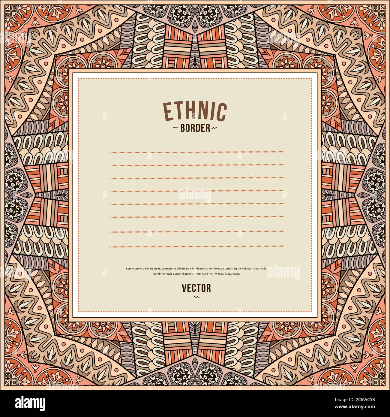 Vector abstract ornamental vintage ethnic frame Stock Vector Image ...