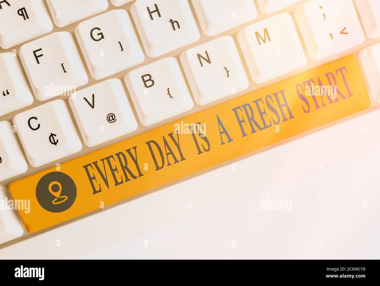 Conceptual Hand Writing Showing Every Day Is A Fresh Start Concept Meaning An Opportunity To Start Over Without Prejudice Colored Keyboard Key With A Stock Photo Alamy