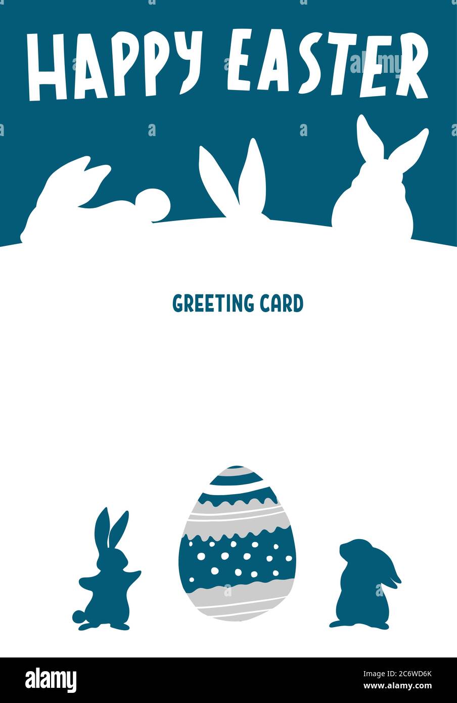 Happy Easter greeting card with bunny, rabbit Stock Vector