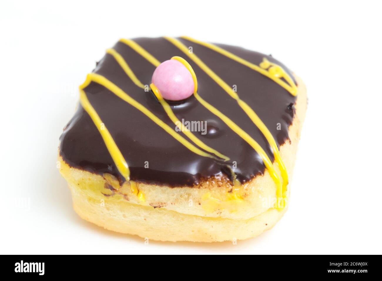 Chocolate donut isolated on a white background Stock Photo - Alamy