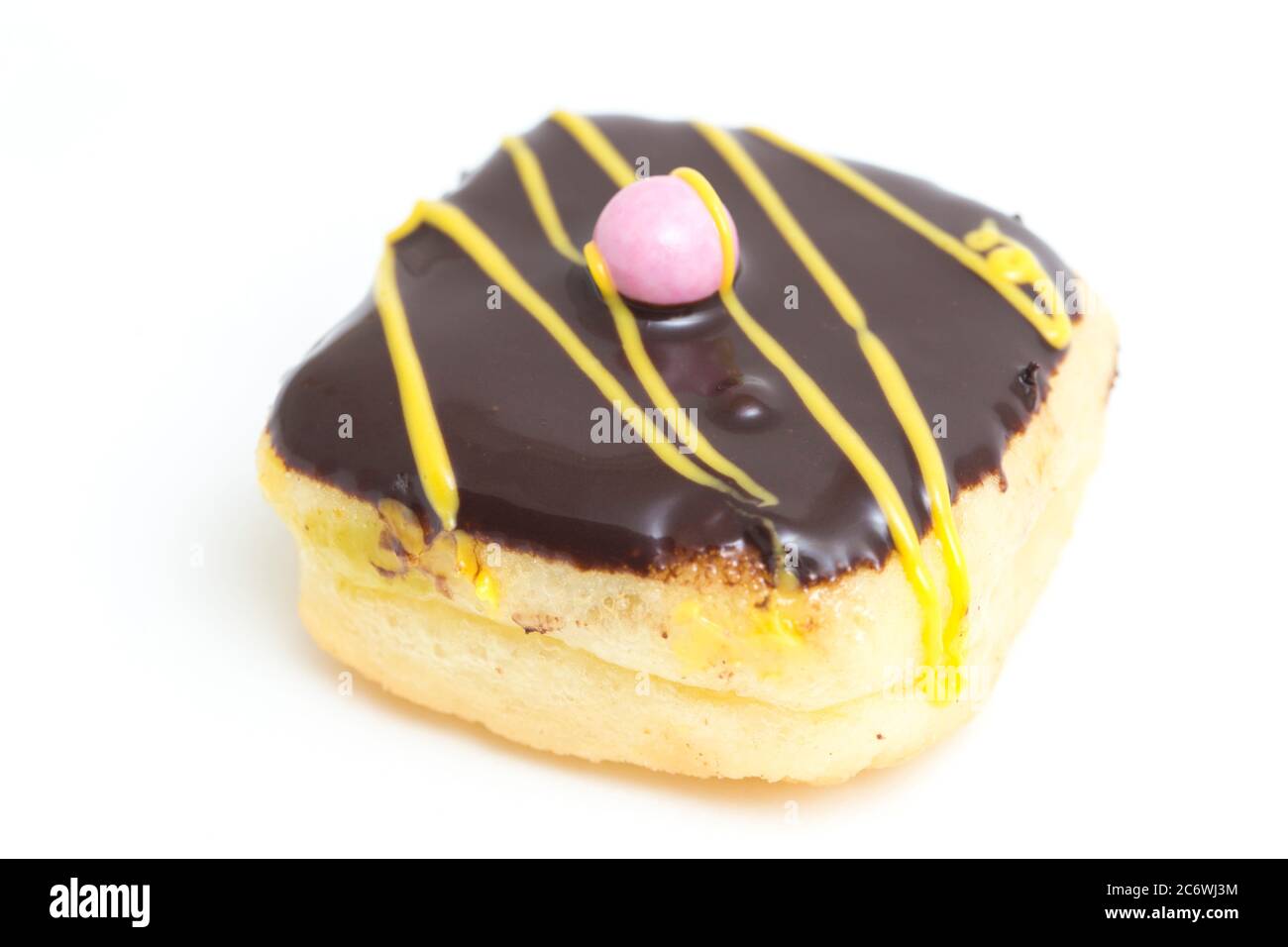 Chocolate donut isolated on a white background Stock Photo - Alamy
