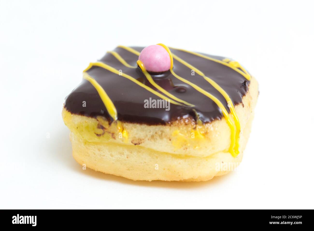 Chocolate donut isolated on a white background Stock Photo - Alamy