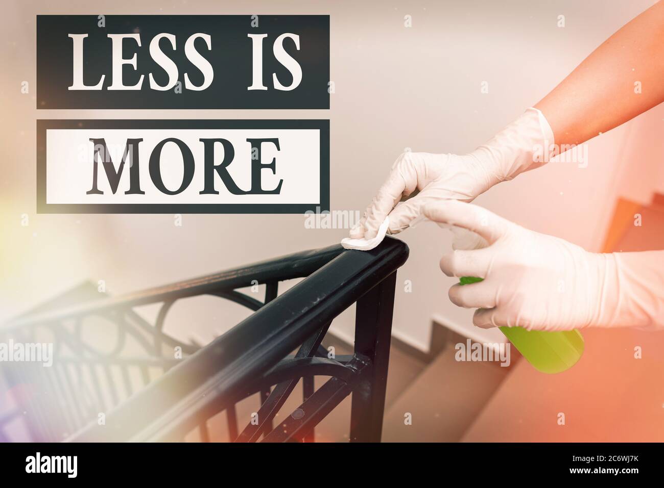 Writing note showing Less Is More. Business concept for used to express ...