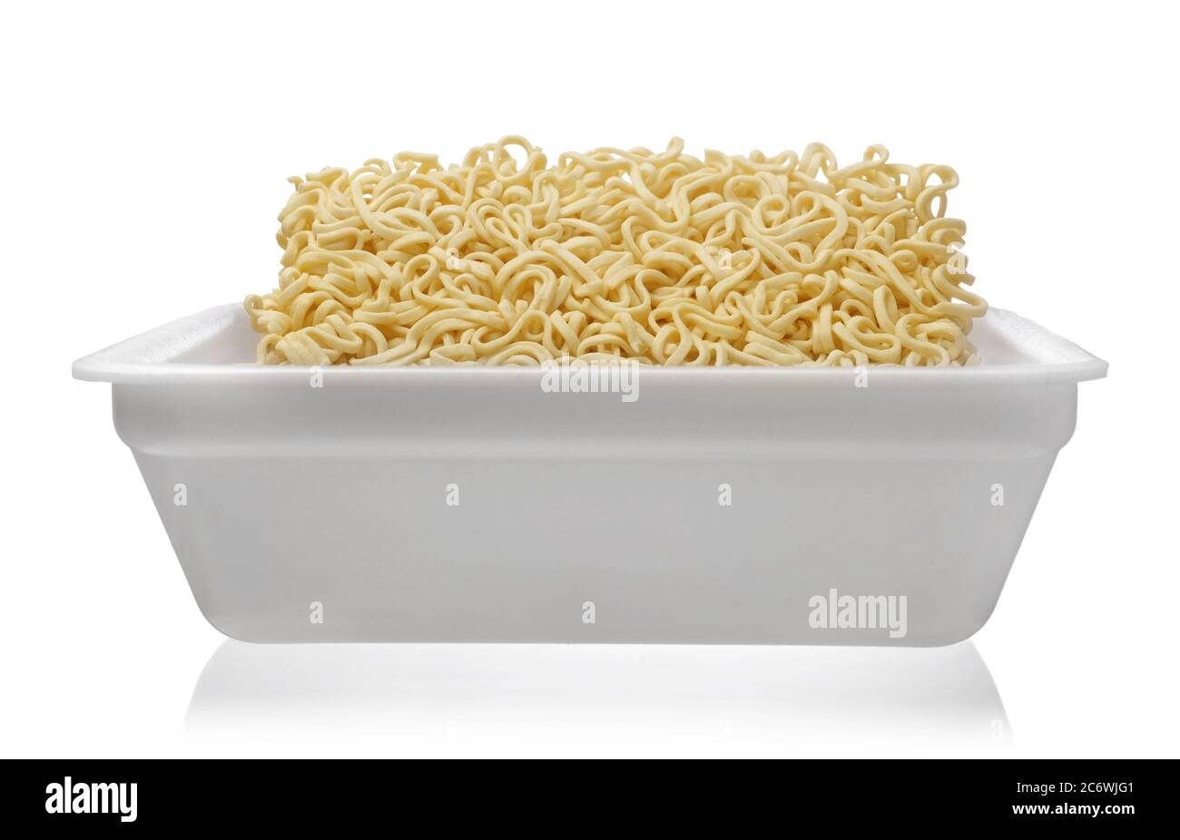 Instant noodles in a plastic plate isolated on white Stock Photo - Alamy
