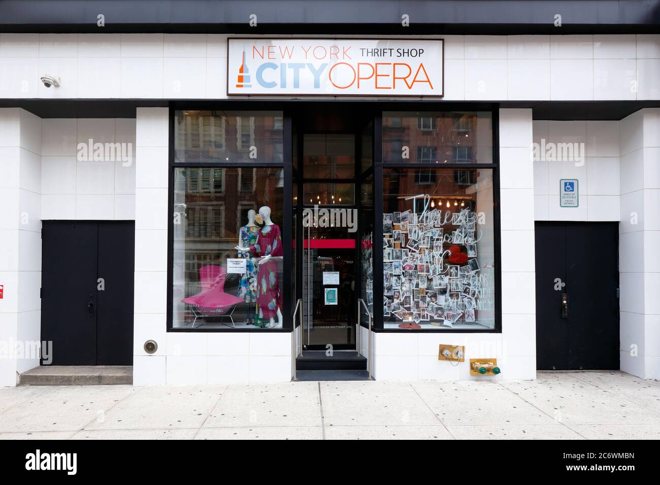 [historical storefront] City Opera Thrift Shop, 222 E 23rd St, New York, NYC storefront photo of a thrift shop benefiting City Opera. Stock Photo
