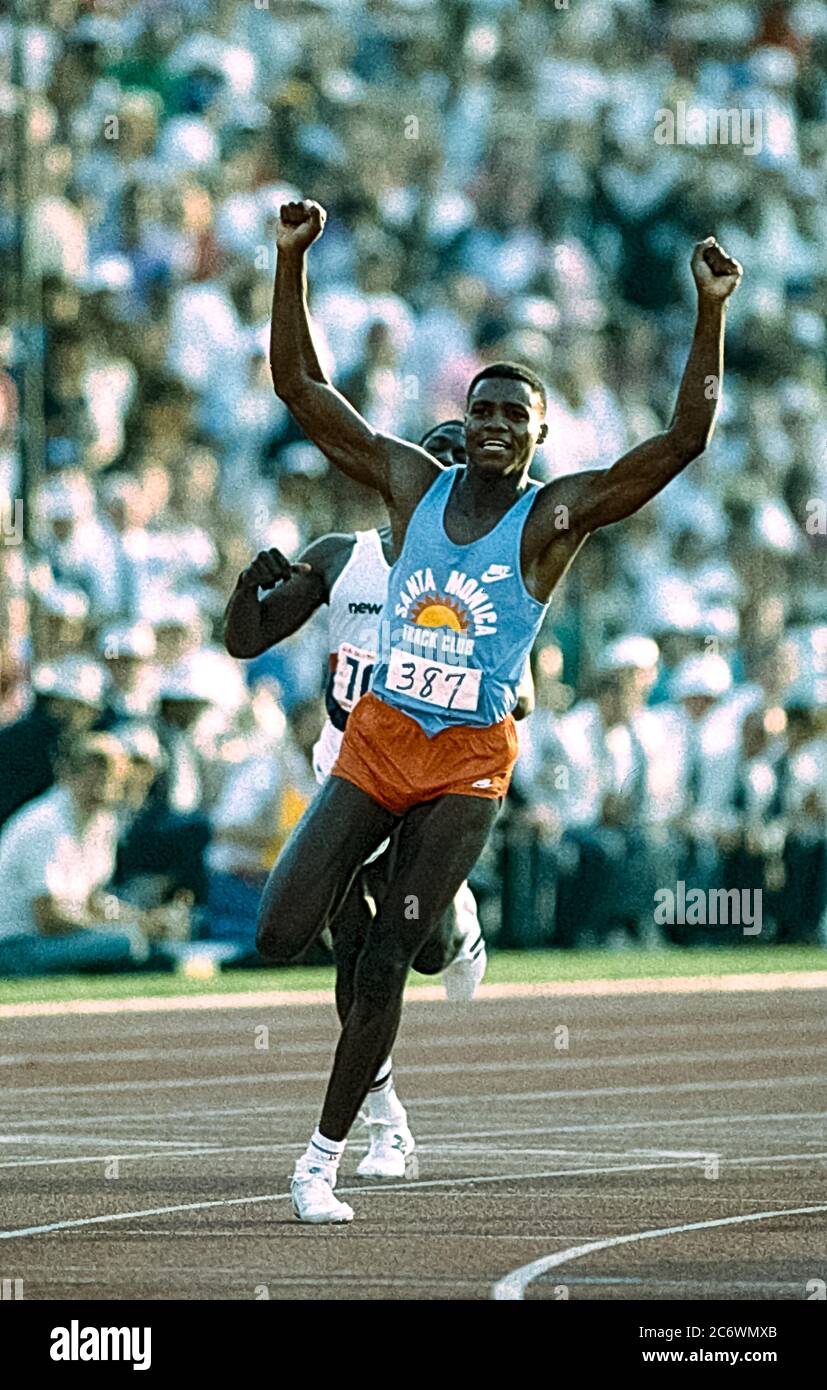 Carl Lewis (USA) competing at the 1984 US Olympic Track and Field Team Trials Stock Photo