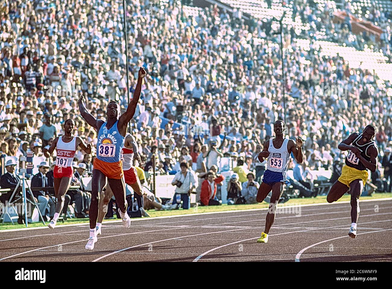 Carl Lewis (USA) competing at the 1984 US Olympic Track and Field Team Trials Stock Photo