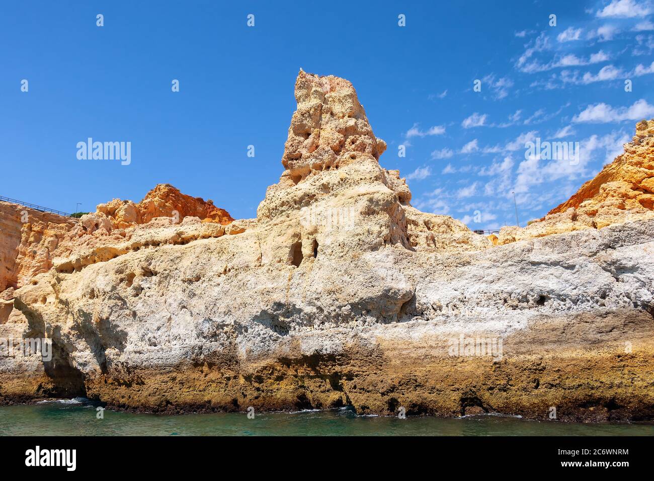Cliff of Algar seco in Carvoeiro, Algarve, Portugal Stock Photo