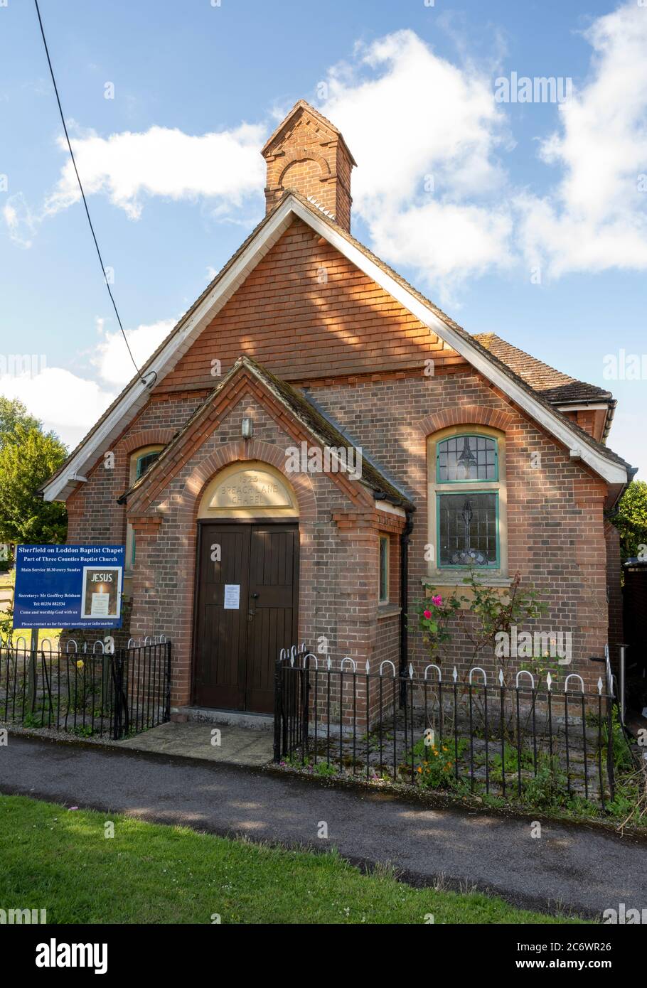 View of Baptist Chapel ( formally Breach Lane Chapel built in 1923) at Sherfield-on-Loddon, Hampshire, England, UK Stock Photo