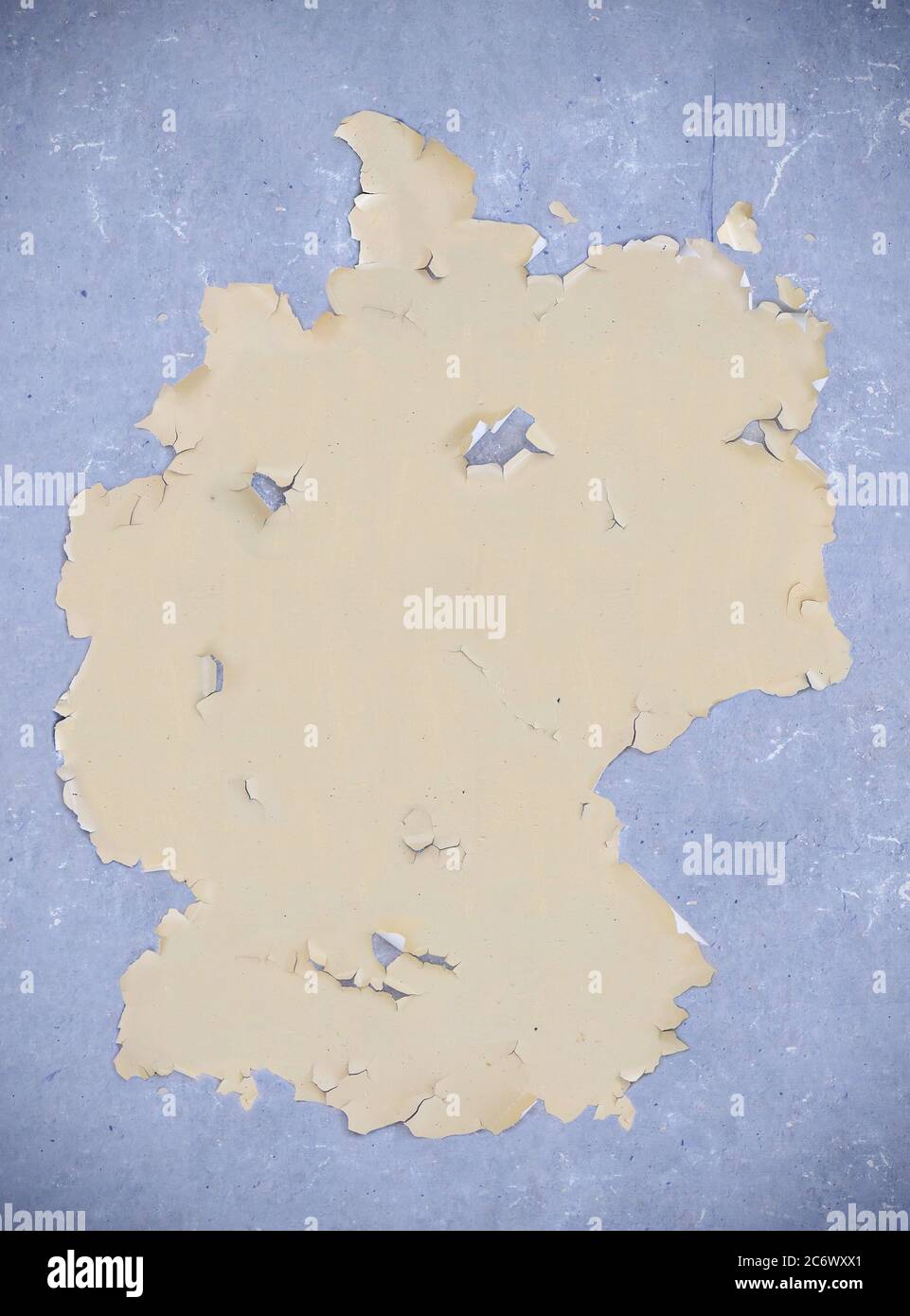Unusual map of the Germany, map from cracked plaster Stock Photo