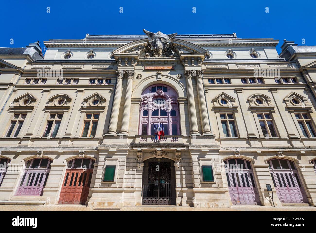 Classical 19th century frontage of the Grand Theatre / Opera House, Tours Indre-et-Loire, France. Stock Photo