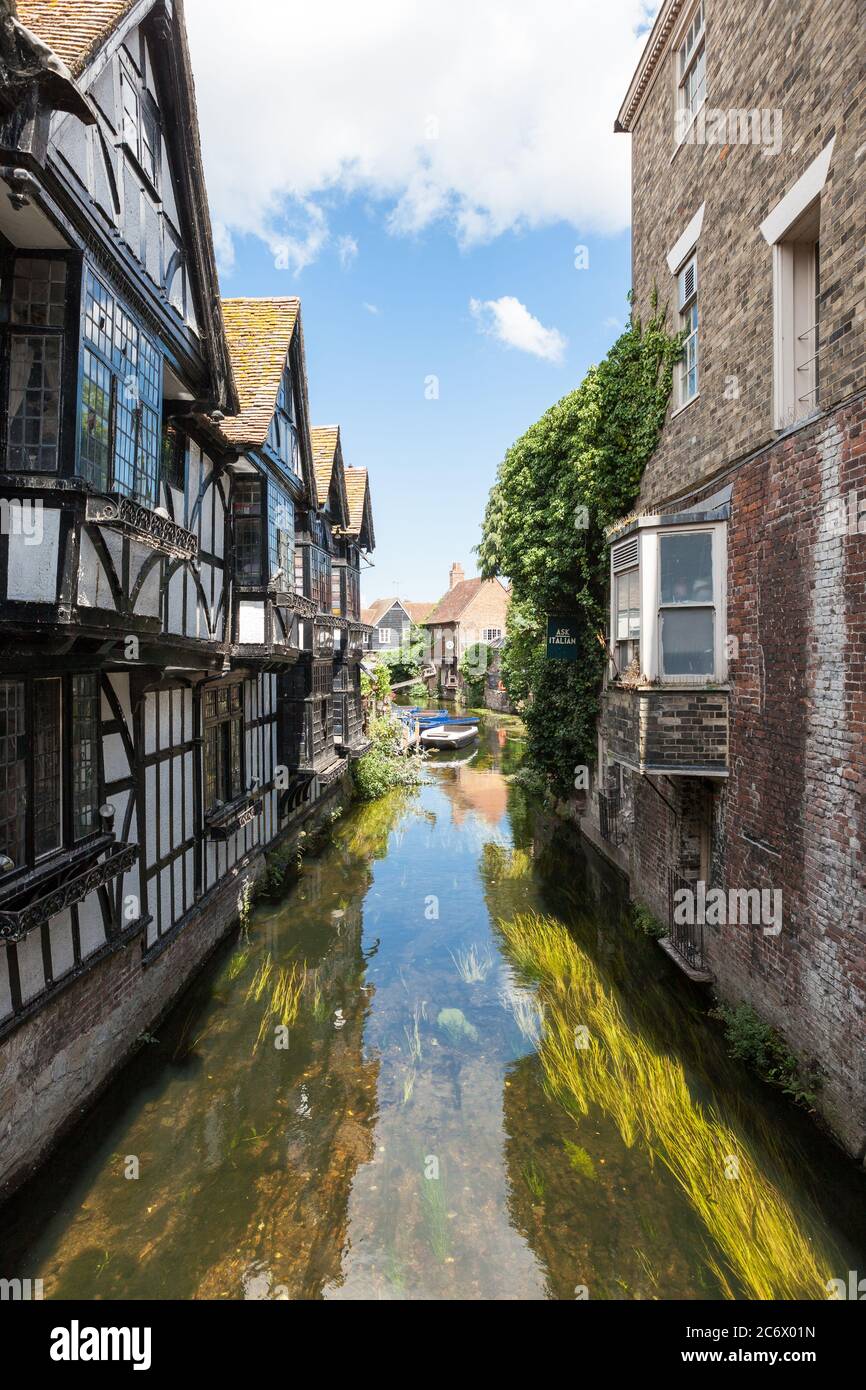 The Old Weavers House on the  River Stour beside St Peters Street in Canterbury. Stock Photo