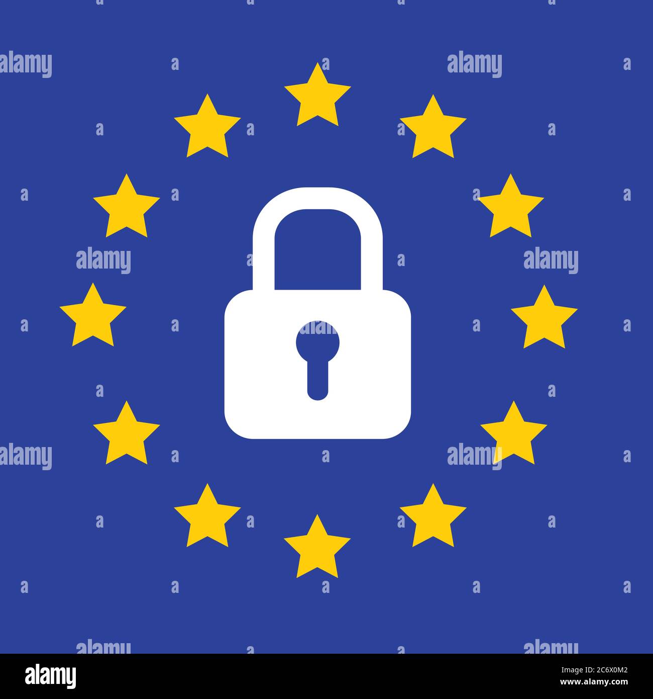General Data Protection Regulation (GDPR) concept, white padlock Stock ...