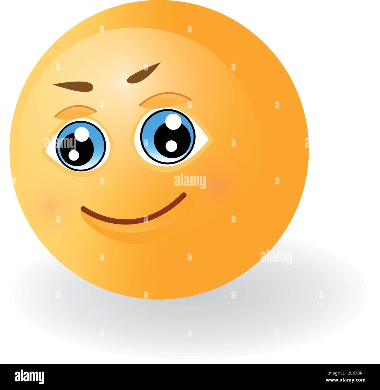 Yellow cute happy emoticon smiling. Face with emotions. Facial ...