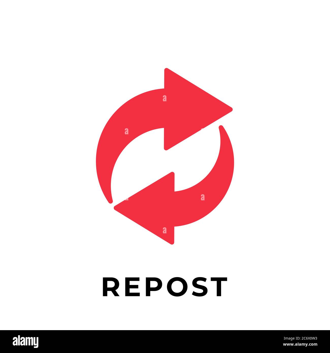 Repost button icon vector for social media. Repost icon Vector illustration design template. Repost icon or button for video channel, blog, social med Stock Vector