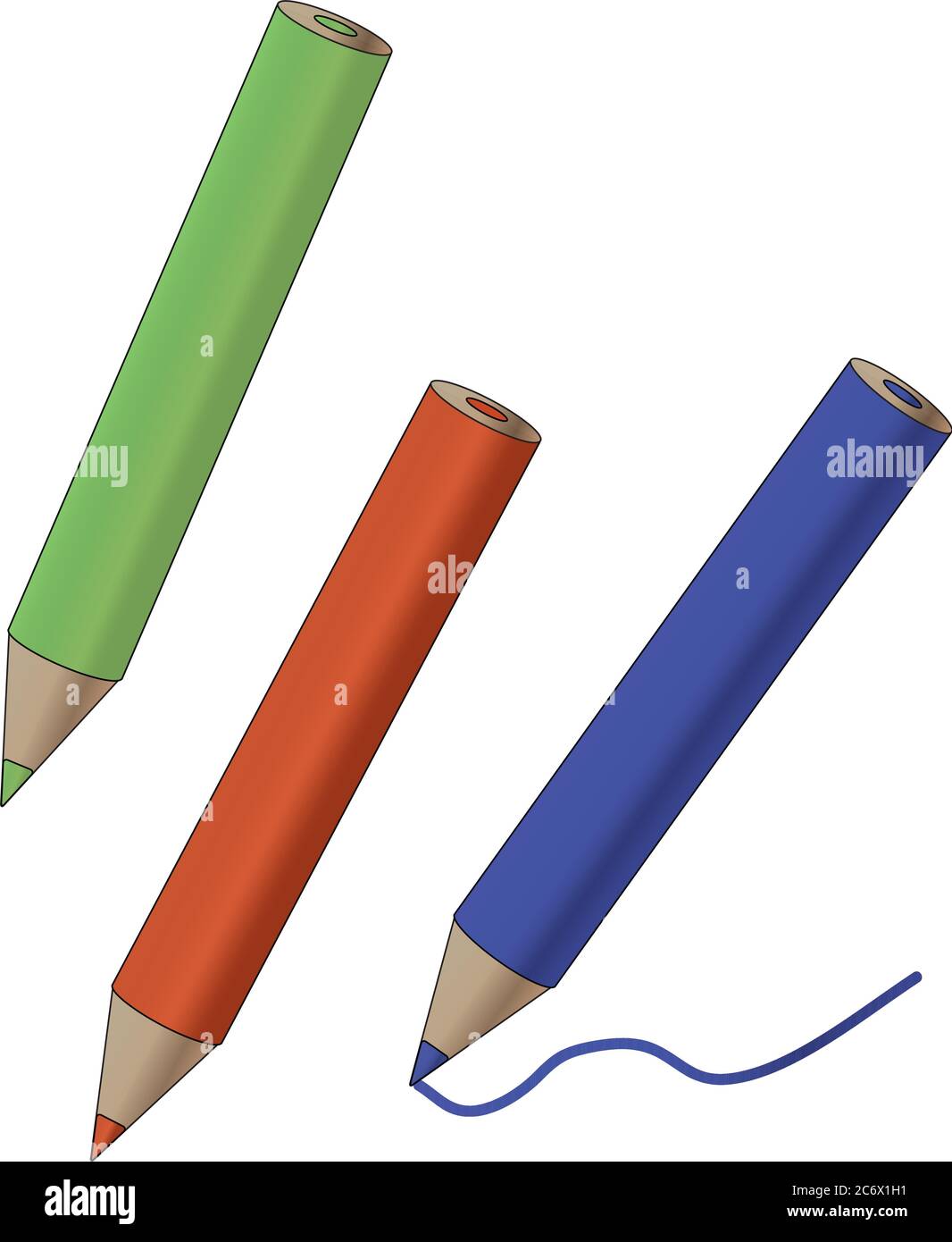 Pen simple. Плоский карандаш. pen easy colouring.