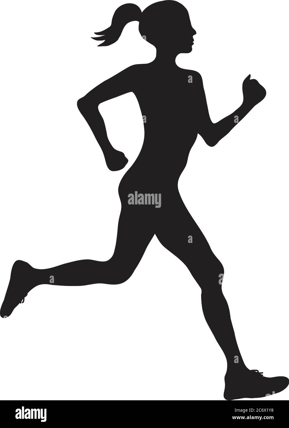 silhouette of running woman profilec simple black icon, vector e Stock  Vector Image & Art - Alamy