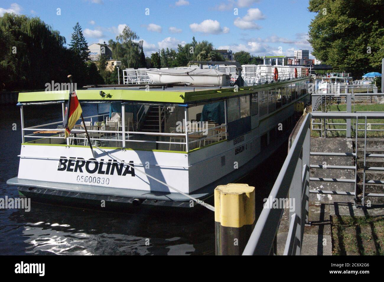 MS Berolina am Lindenufer in Berlin-Spandau Stock Photo