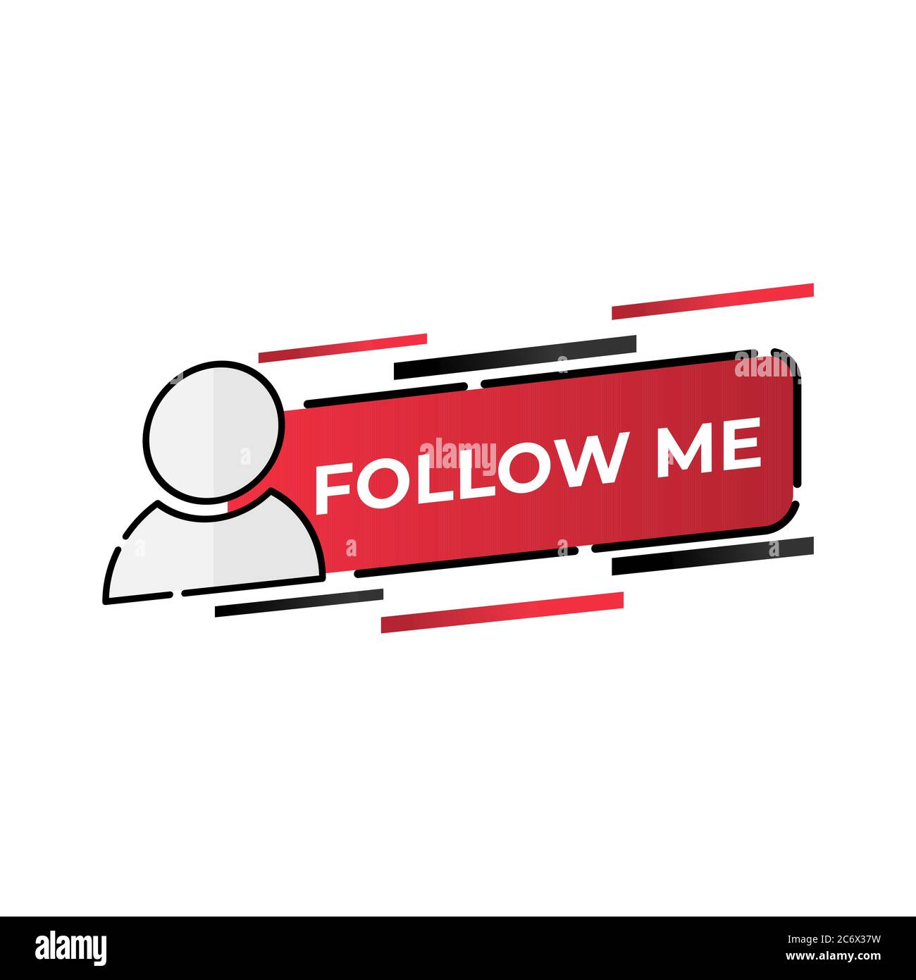 Follow Me button icon vector for social media. Follow icon Vector illustration design template. Follow icon or button for video channel, blog, social Stock Vector