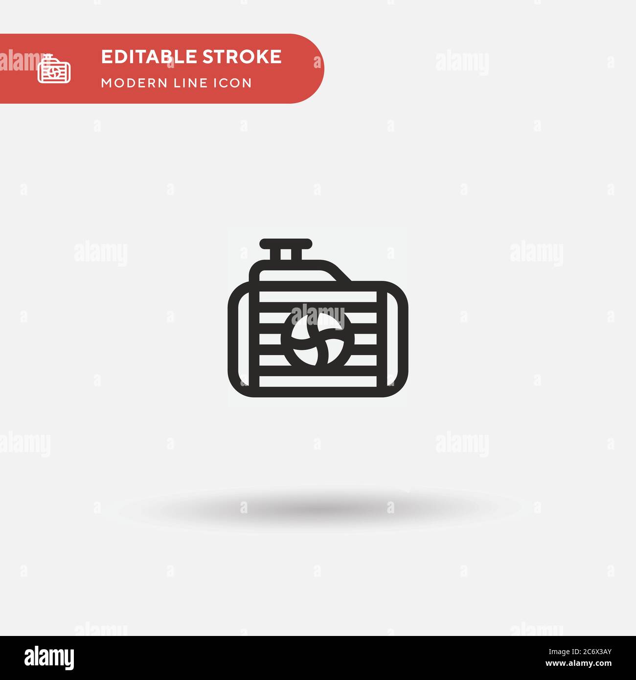 Car Radiator Simple vector icon. Illustration symbol design template for web mobile UI element. Perfect color modern pictogram on editable stroke. Car Stock Vector