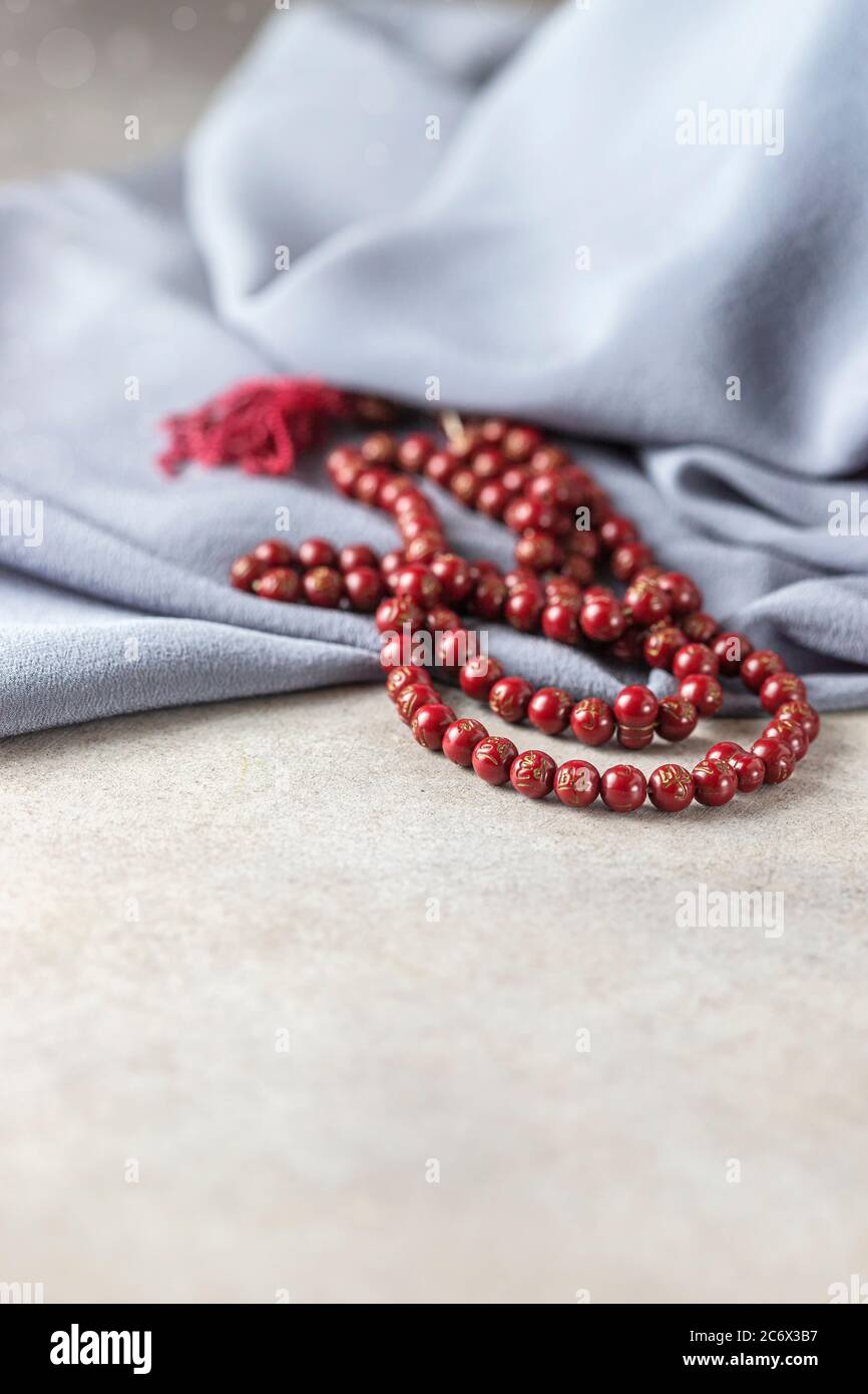 Muslim cheng chof christmas tree fabric. Islamic concept. Poster