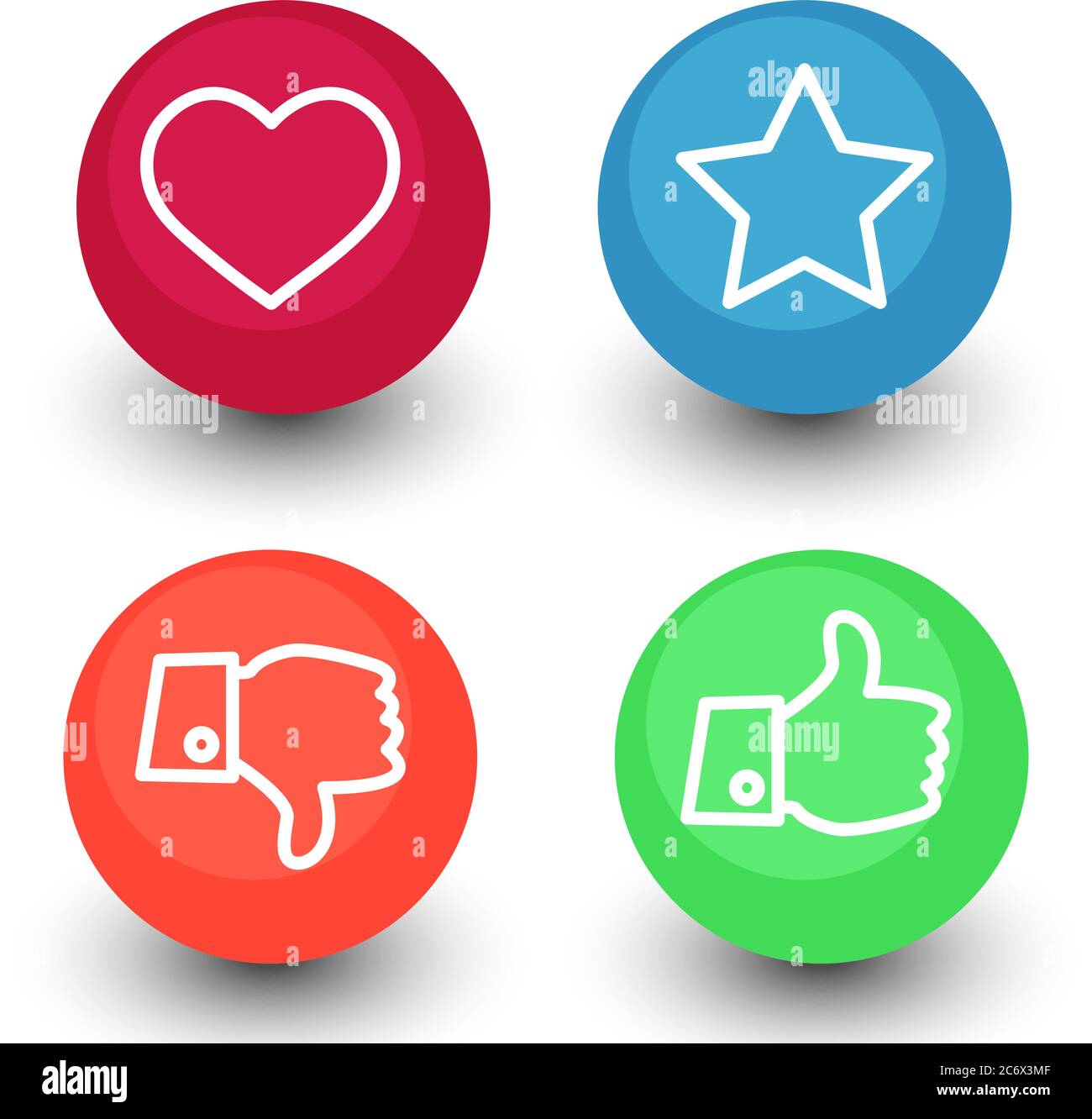 like, dislike, voting and rating, vector icon set, hand with thumb up ...