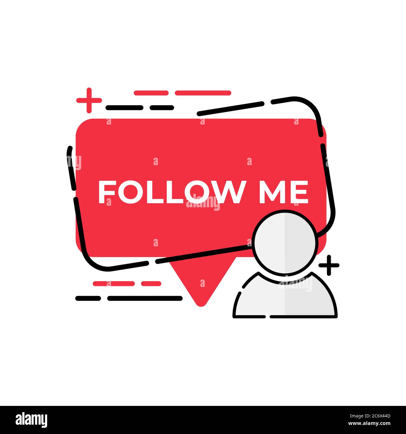 Follow Me text Button. Follow Me Sign Icon Label Sticker Web Buttons  23362620 Vector Art at Vecteezy