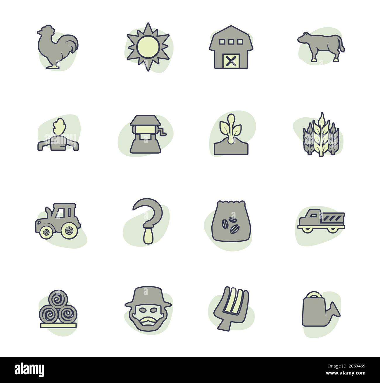 Agriculture and farming icons set Stock Vector