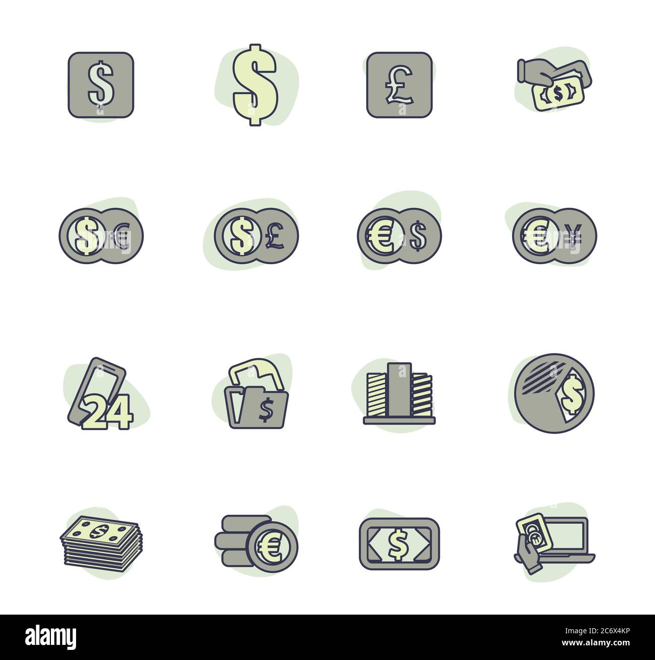 currency-exchange-icons-set-stock-vector-image-art-alamy