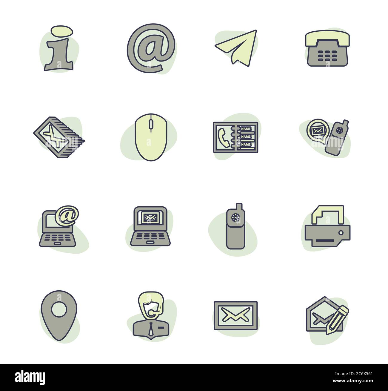 Contact us icons set Stock Vector