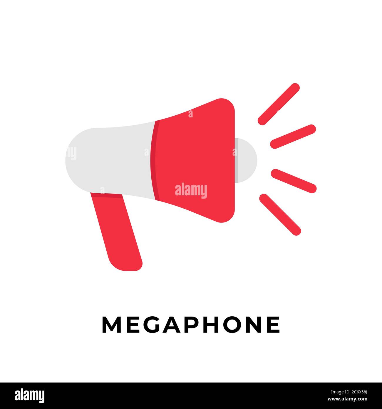 Megaphone button icon vector for social media. Megaphone icon Vector ...