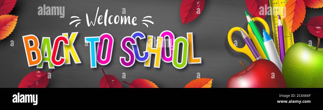 Back to school typography design. Stock Vector