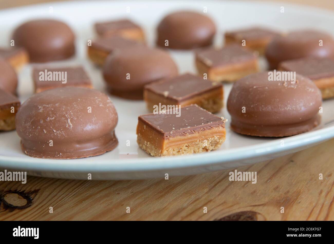 Millionaire Shortbread and Chocolate Teacakes Stock Photo