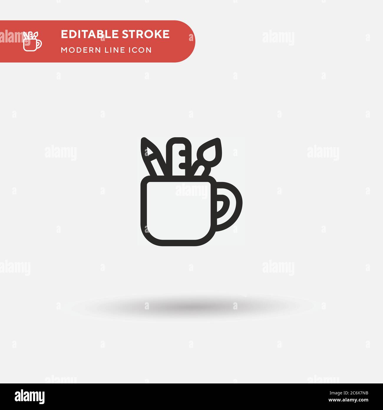Pencil Case Simple vector icon. Illustration symbol design template for web mobile UI element. Perfect color modern pictogram on editable stroke. Pencil Case icons for your business project Stock Vector