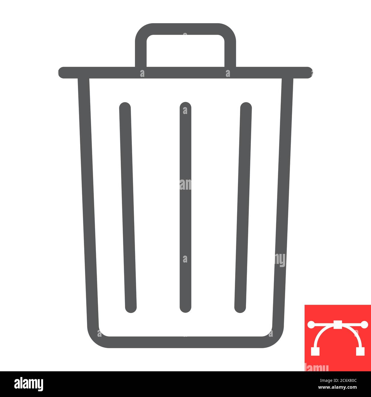 Trash bin line icon, ui and button, delete sign vector graphics, editable stroke linear icon, eps 10. Stock Vector