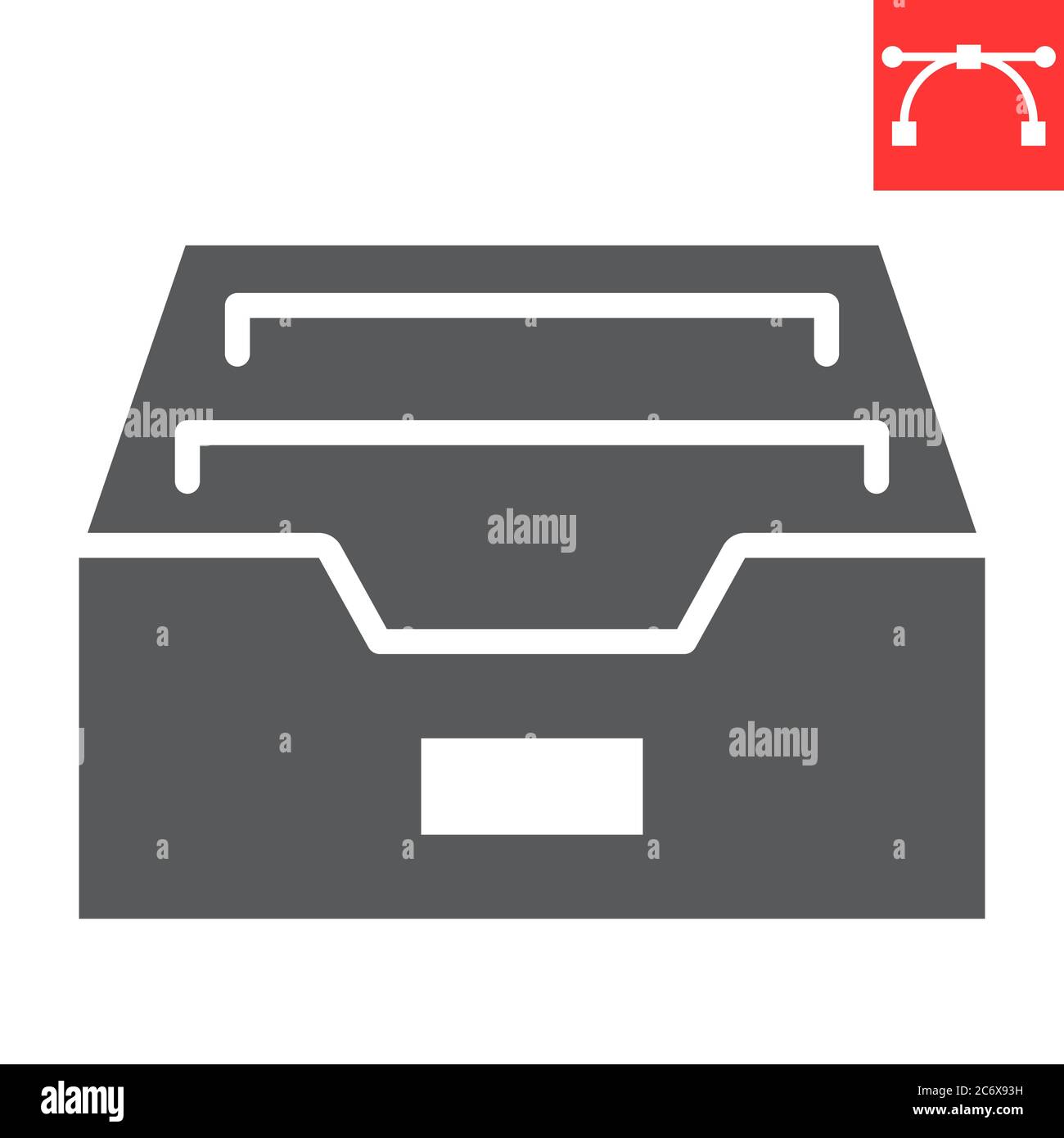 Archive glyph icon, ui and button, storage sign vector graphics, editable stroke solid icon, eps 10. Stock Vector
