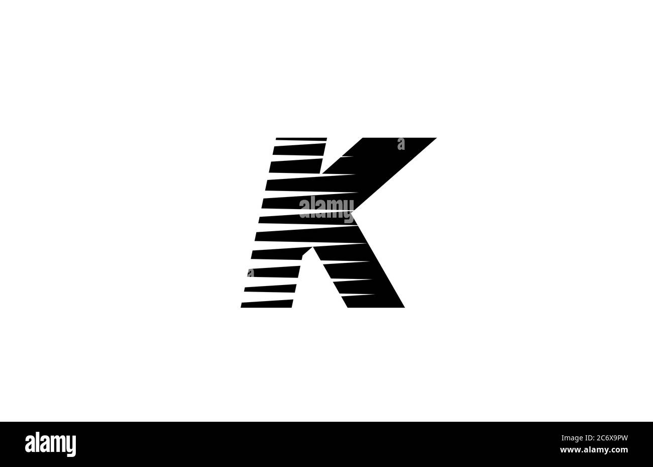 line stripes K alphabet letter logo icon for business and company ...