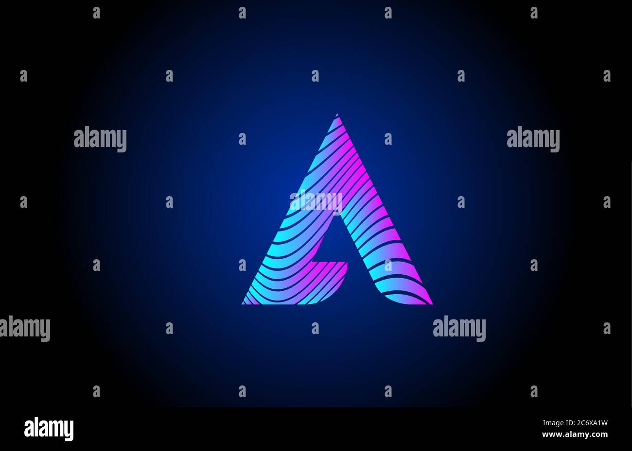 A pink blue alphabet letter logo icon for business. Curly line design ...