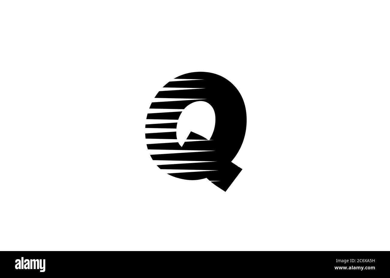 line stripes Q alphabet letter logo icon for business and company ...