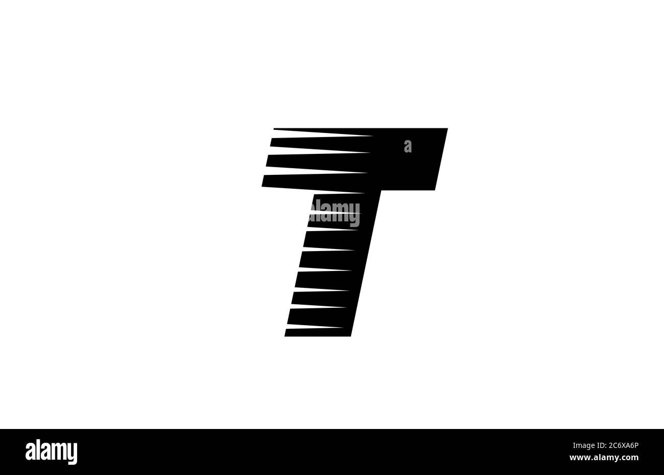 line stripes T alphabet letter logo icon for business and company ...