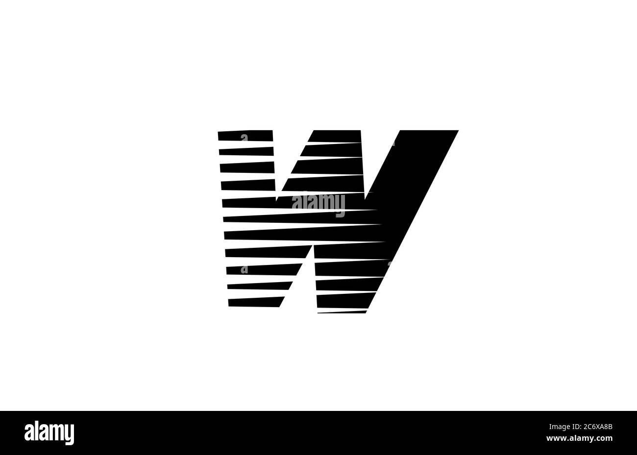 line stripes W alphabet letter logo icon for business and company ...