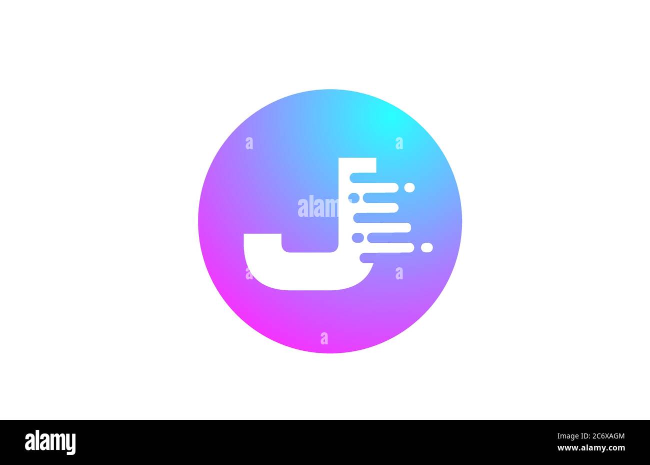 J alphabet letter logo for business and company. Blue pink circle ...