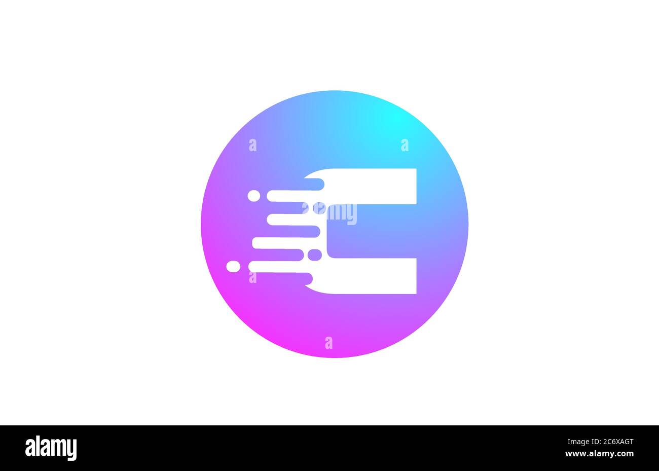 C alphabet letter logo for business and company. Blue pink circle ...