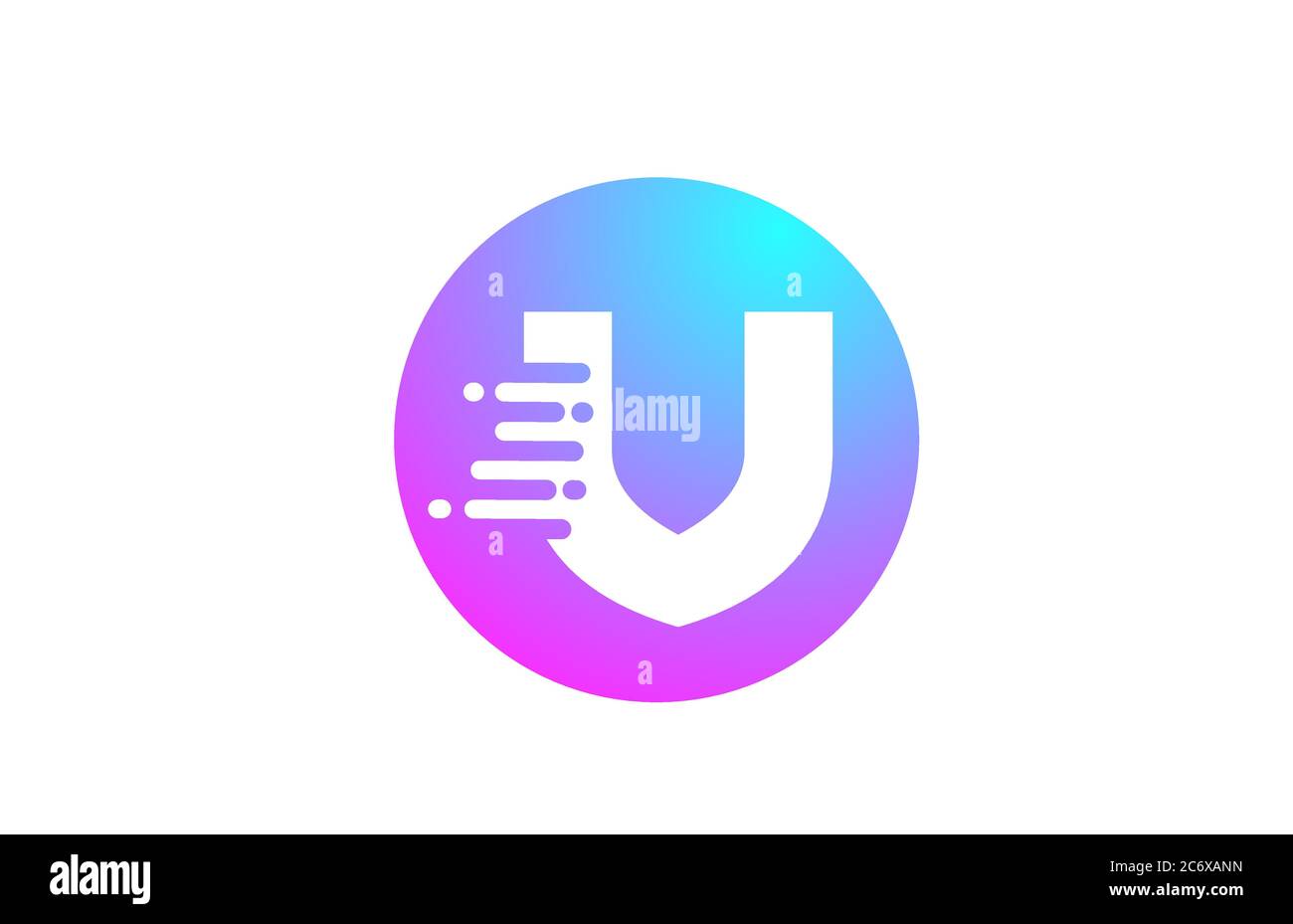 V alphabet letter logo for business and company. Blue pink circle ...