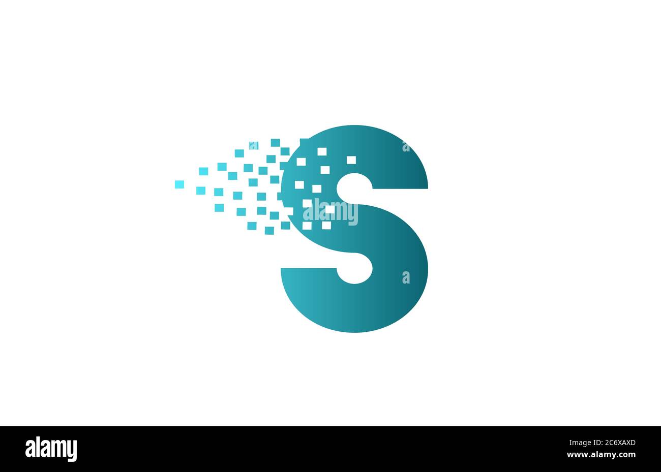S alphabet letter logo icon for business and company. Green eroded ...