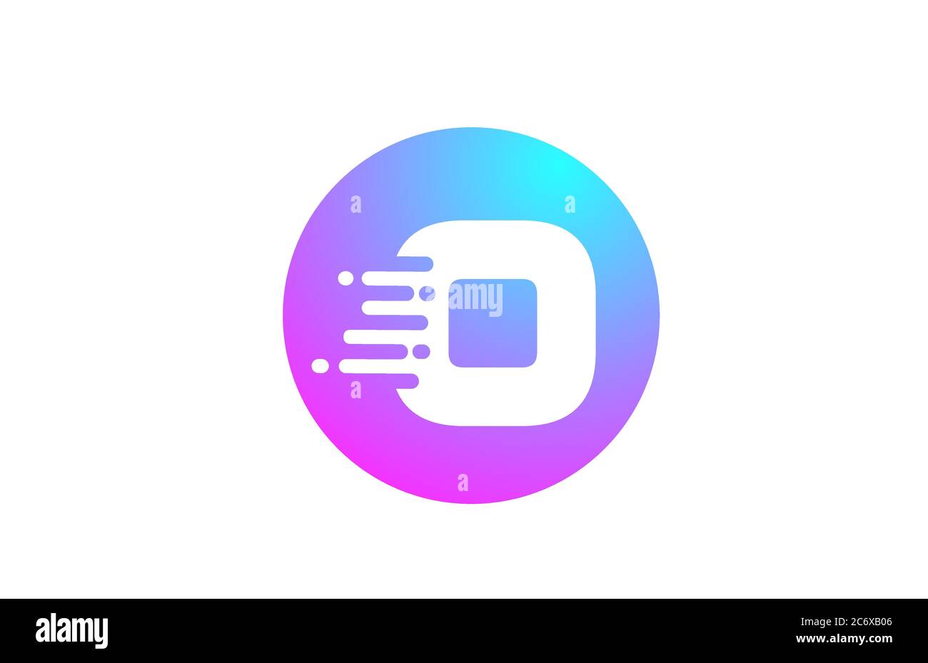 O alphabet letter logo for business and company. Blue pink circle ...